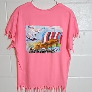 Fulton Texas Oysterfest Graphic Fringe Tee Shirt